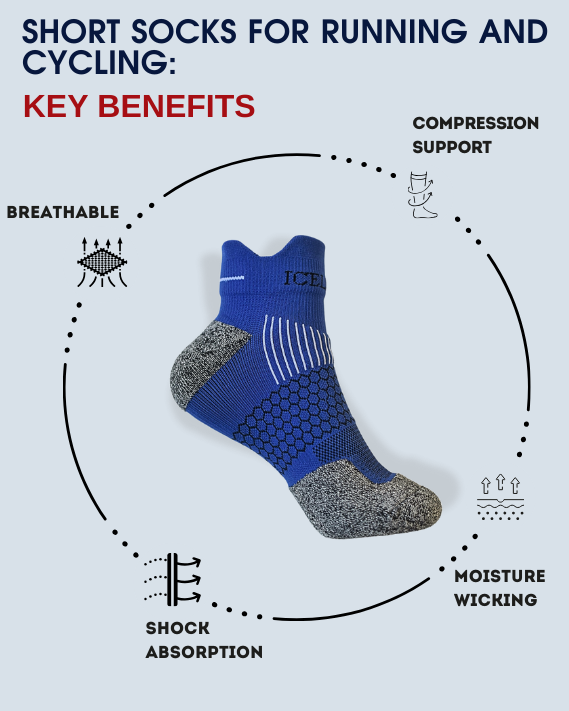 Low ankle running & cycling socks